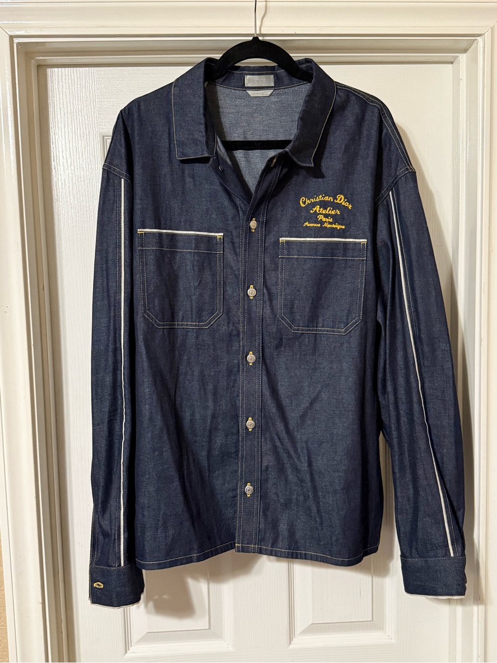 Christian Dior Atelier Embroidered Indigo Denim Shirt Jacket